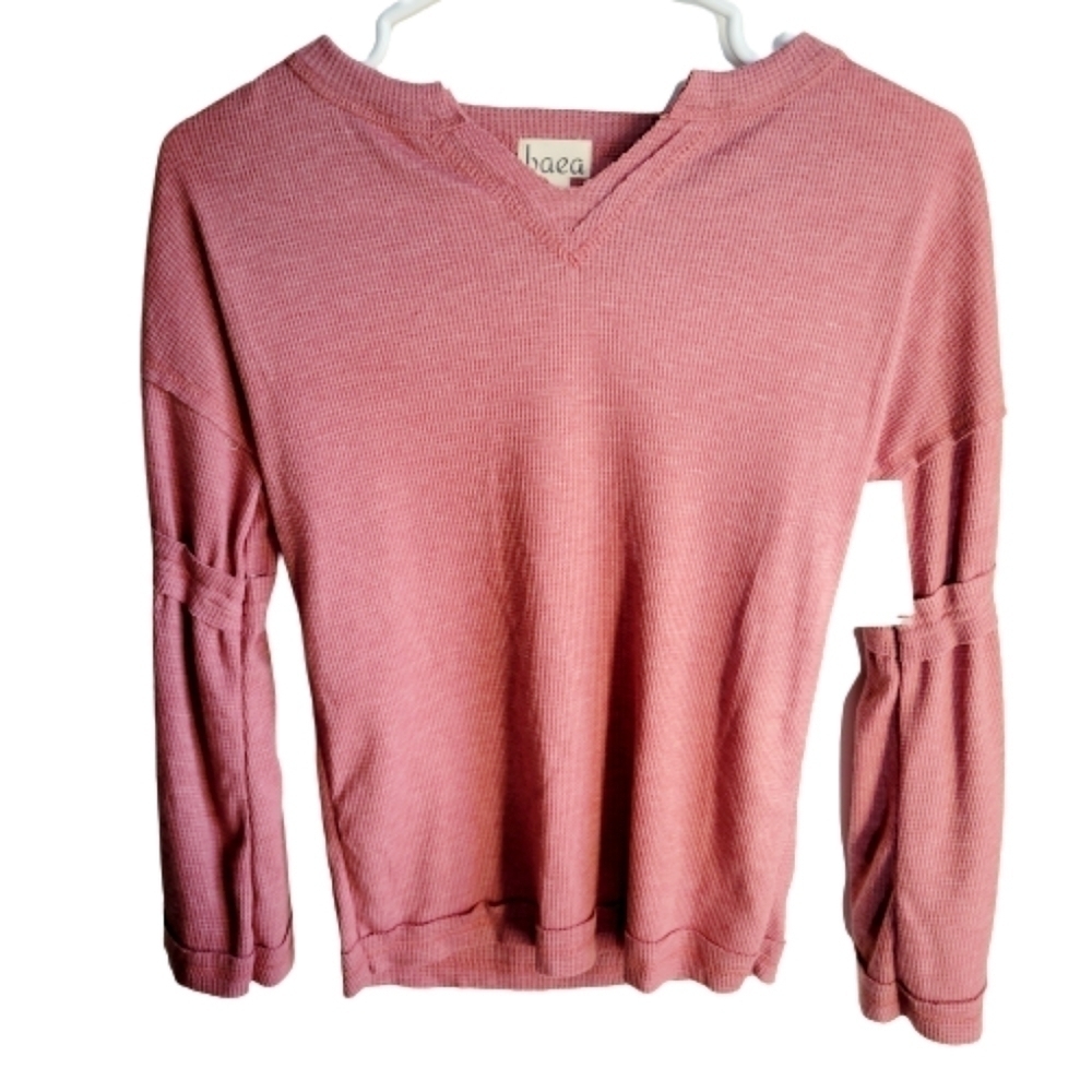 𝅺baea scoop neck wadfke knit sweater